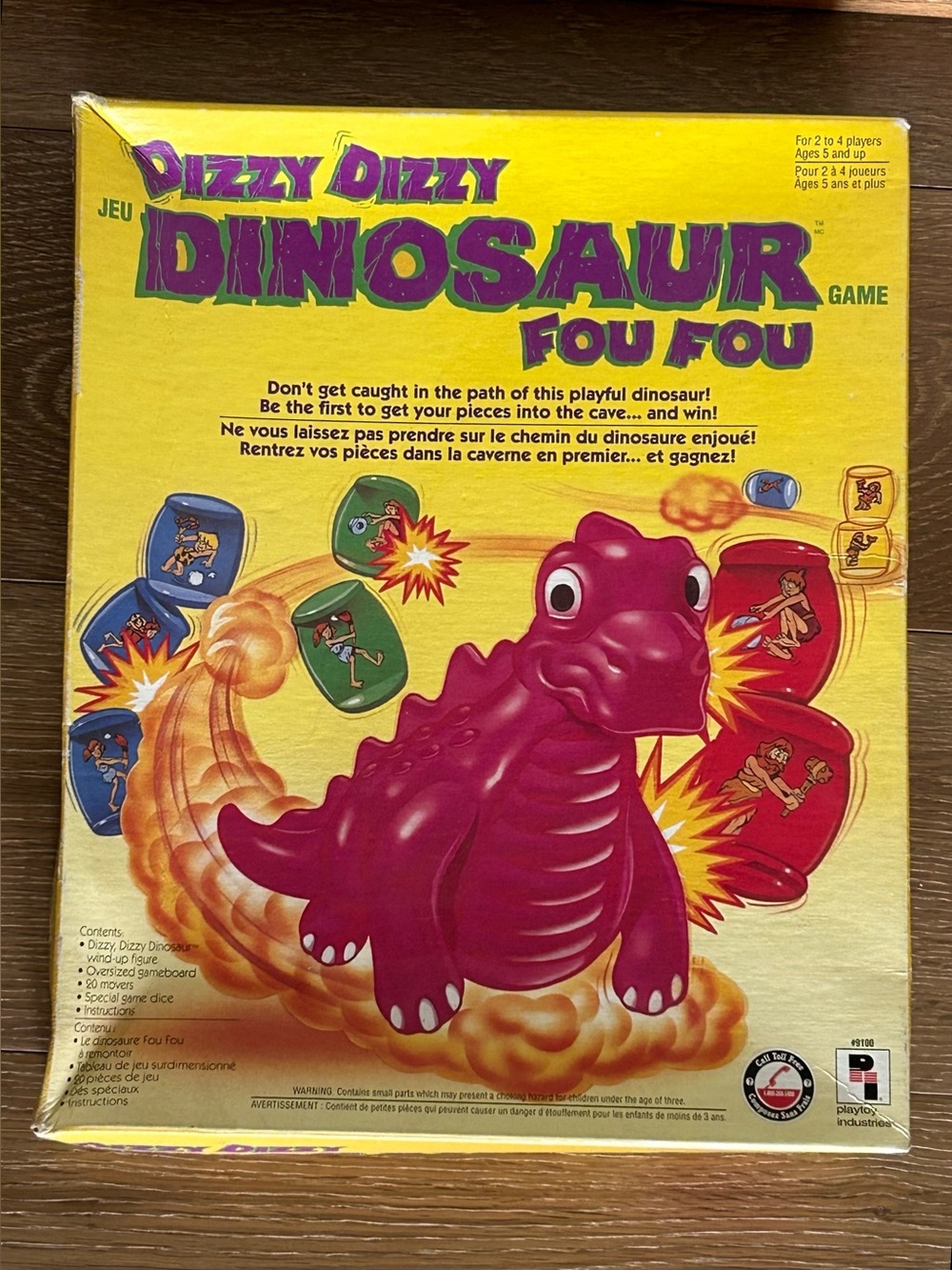 Vintage 1987 Dizzy Dizzy Dinosaur Board Game - Canadian Bilingual Edition